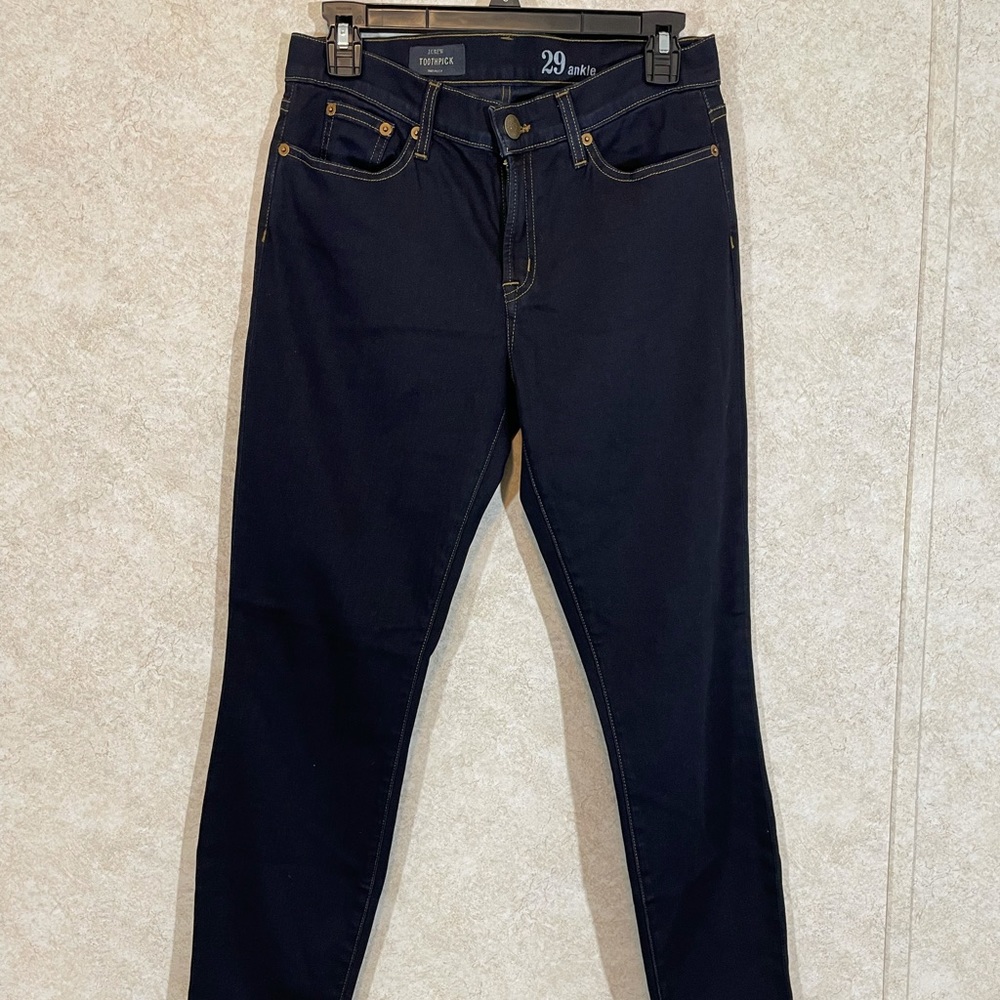 J Crew Jeans Size 29 Womens Blue Denim Pull On Toothpick Skinny Stretch Cotton